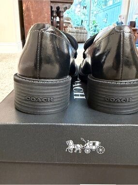 Coach Black Patent Leather Slip-On Loafers
